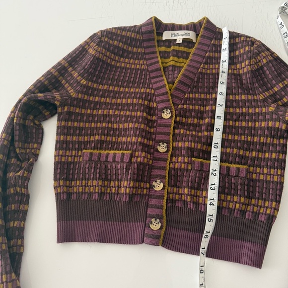 VF Diane von Furstenberg Gilda patterned-jacquard cardigan size S - Picture 5 of 11